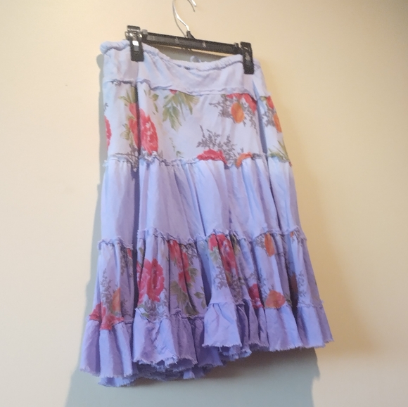 FASHION FUSE purple ombre cotton mini skirt w/ roses - Picture 6 of 6